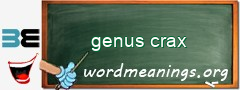 WordMeaning blackboard for genus crax
